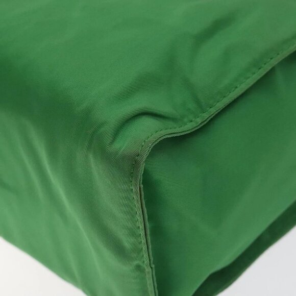 PRADA Hand Bag Nylon Green Gold - Picture 12 of 16
